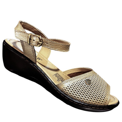 Romulo Sandalia Cuero Metal Arena Mujer Talla 35 Ref 5662 